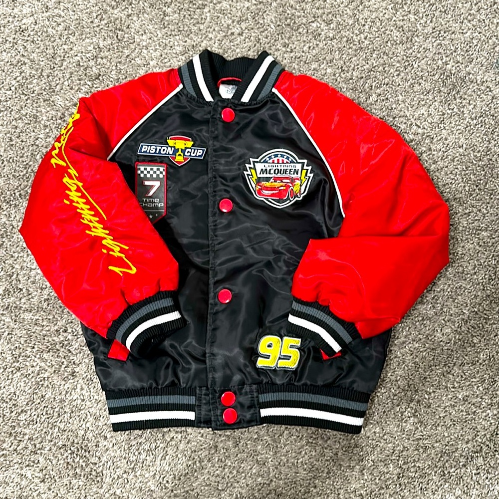 Kids lightening McQueen Disney jacket.
